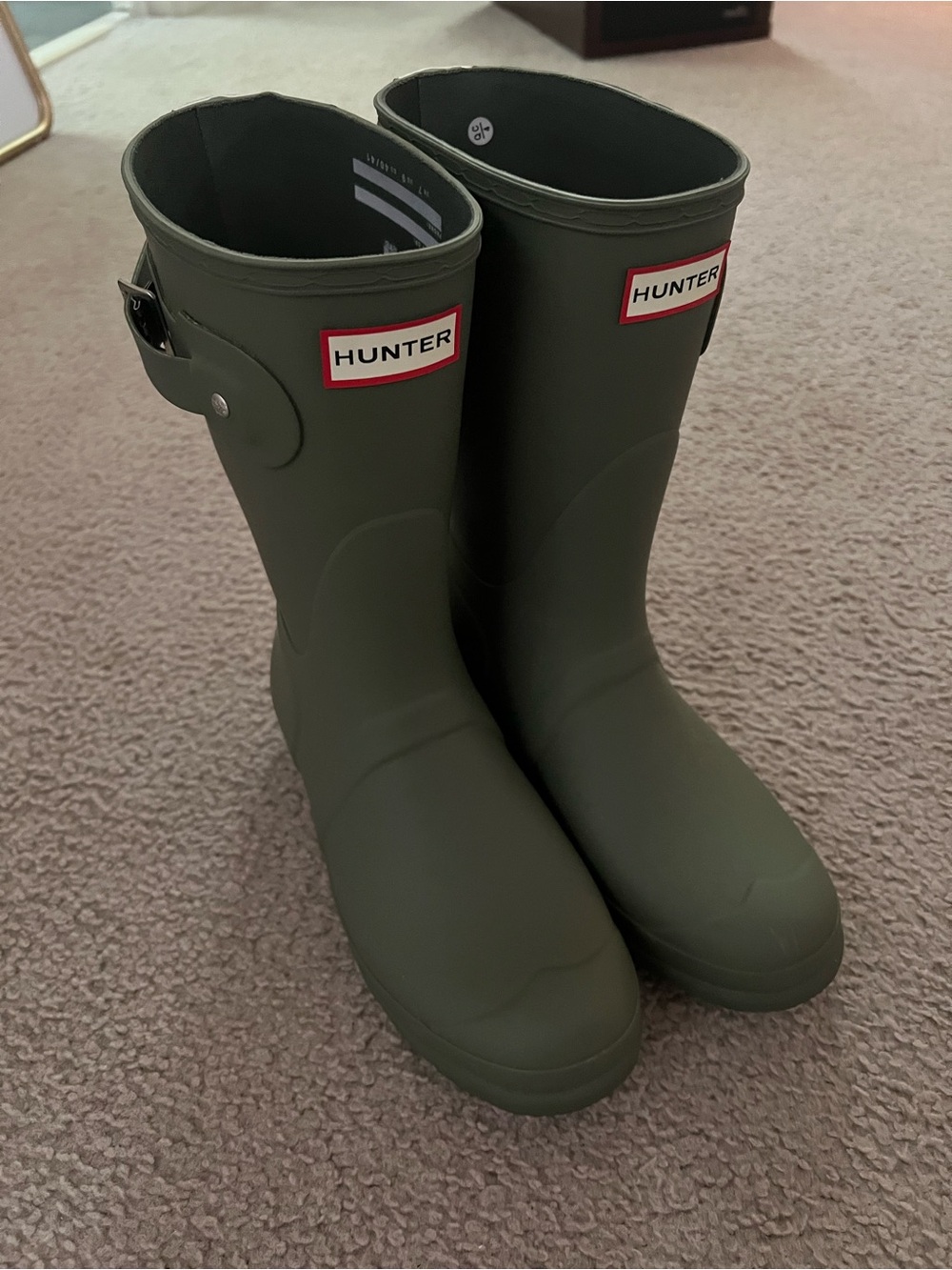 Hunter Olive Green Tall Logo Rain Boots